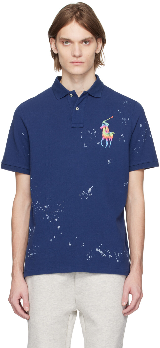 

Синяя футболка-поло с большим пони Polo Ralph Lauren