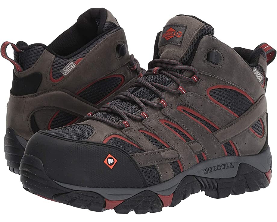 

Ботинки Moab Vertex Mid Waterproof Composite Toe Merrell Work, олово