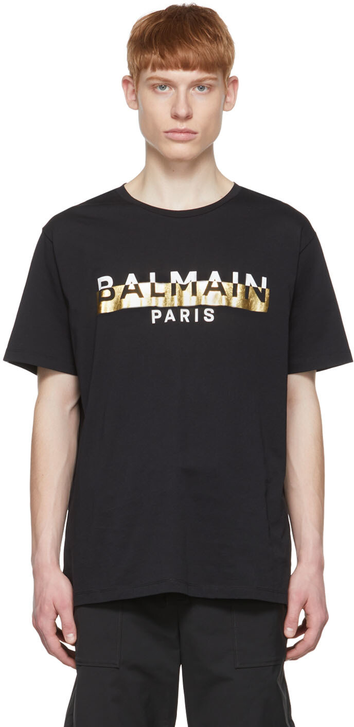 

Черная хлопковая футболка Balmain