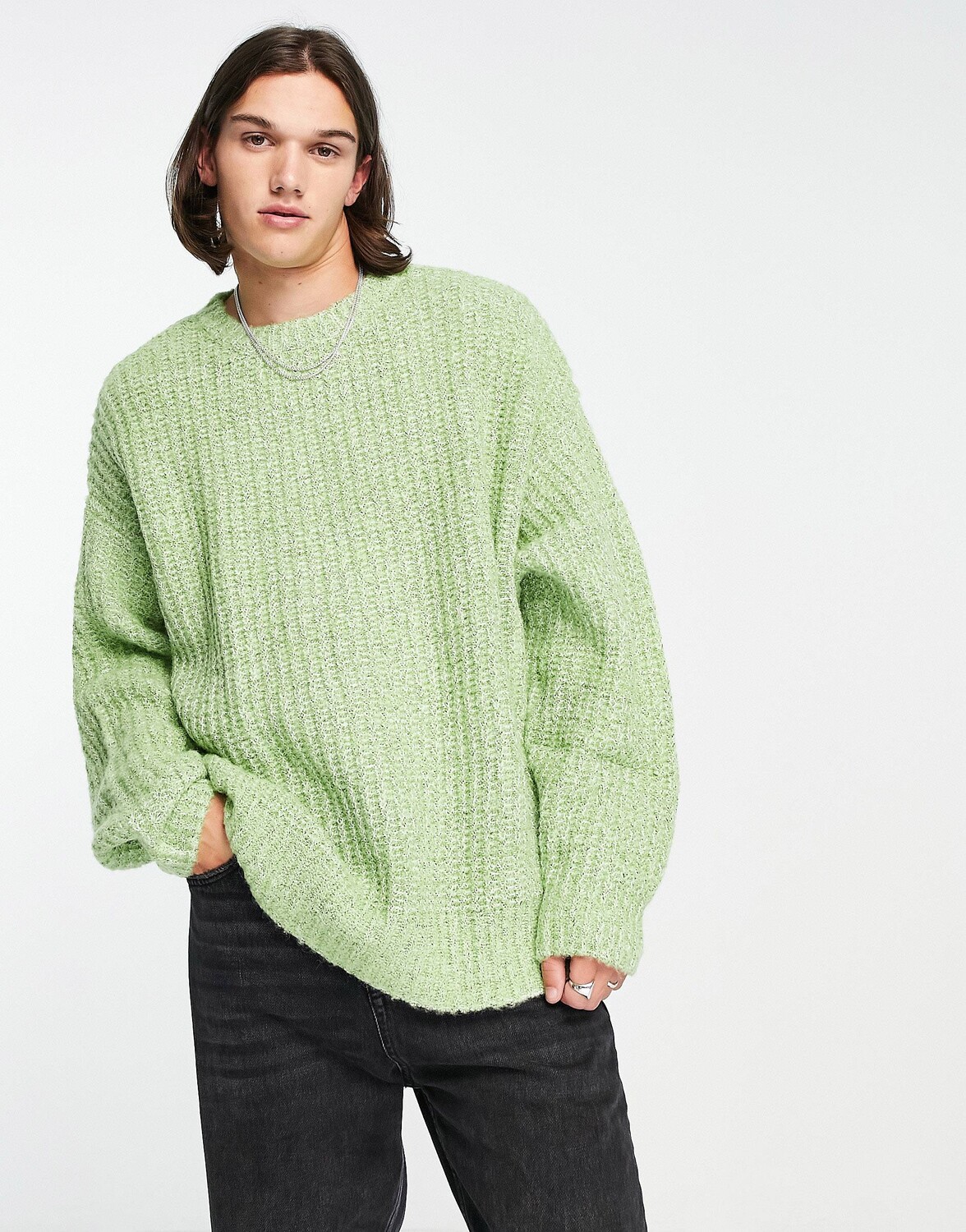 

Светло-зеленый джемпер оверсайз крупной вязки ASOS DESIGN