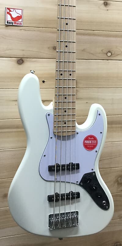 

Новый Squier Affinity Series Jazz Bass V с кленовым грифом Olympic White Jazz V