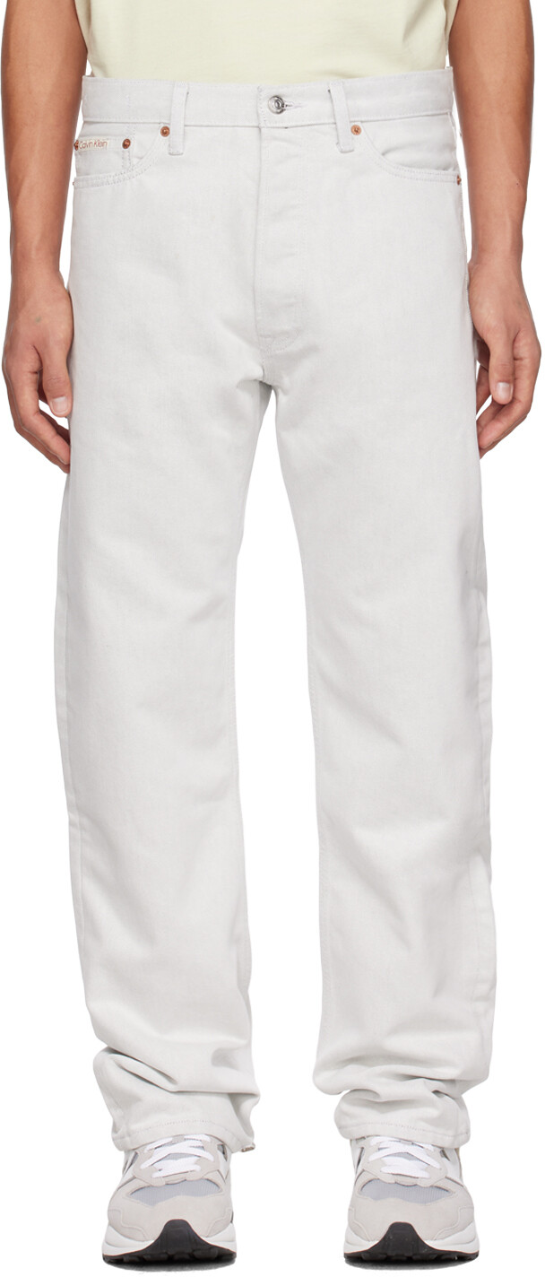 

Белые джинсы прямого кроя Calvin Klein