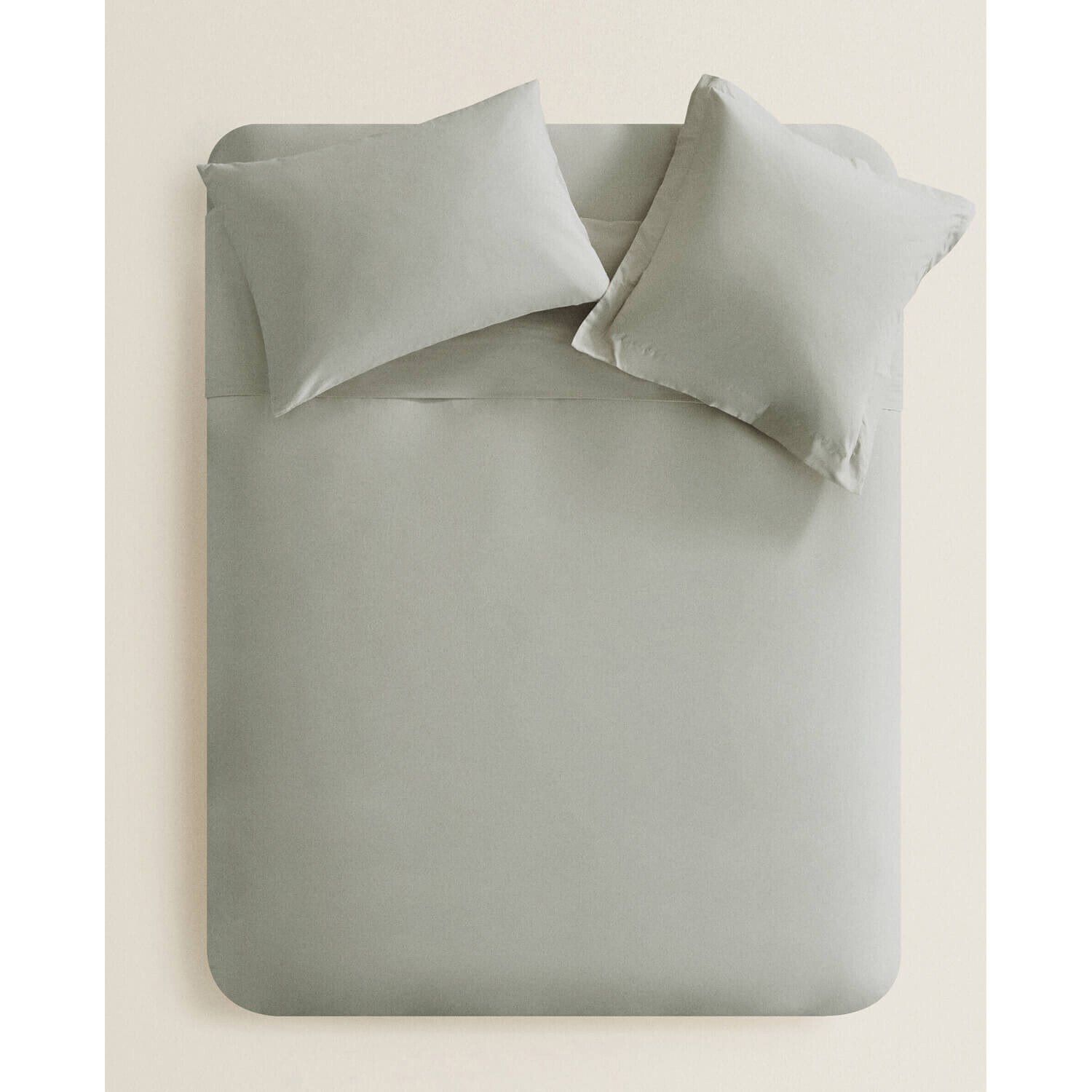 Пододеяльник Zara Home 180 Thread Count) Cotton Percale Duvet, зеленый