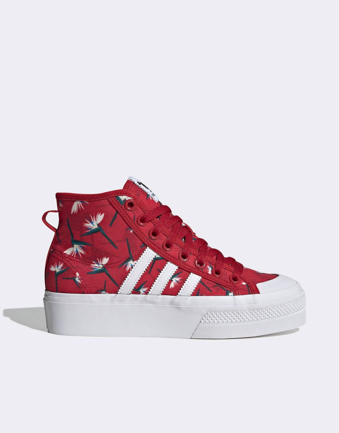 

Красные кроссовки на платформе adidas Originals Nizza