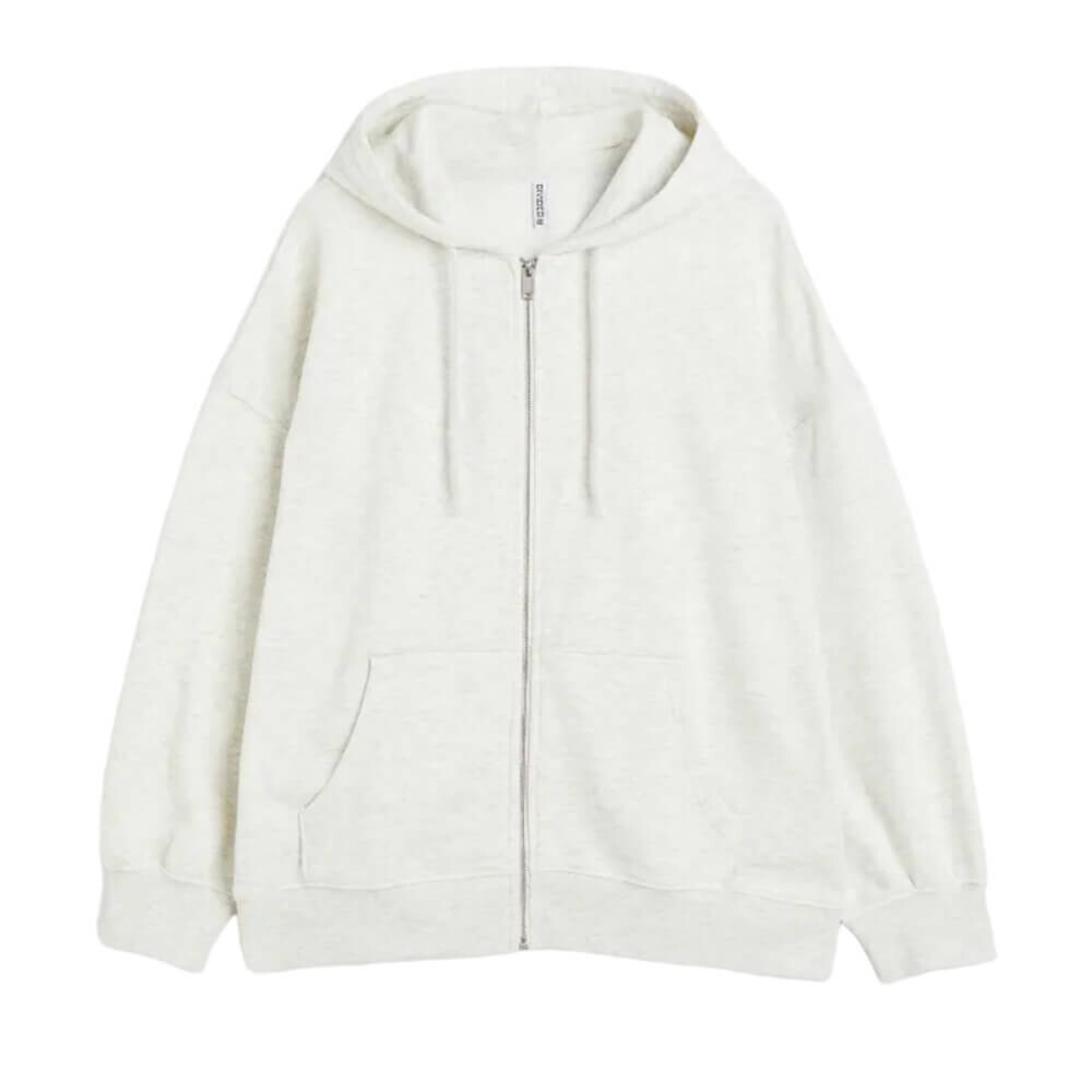 

Толстовка H&M+ Oversize Zipped, светло-серый