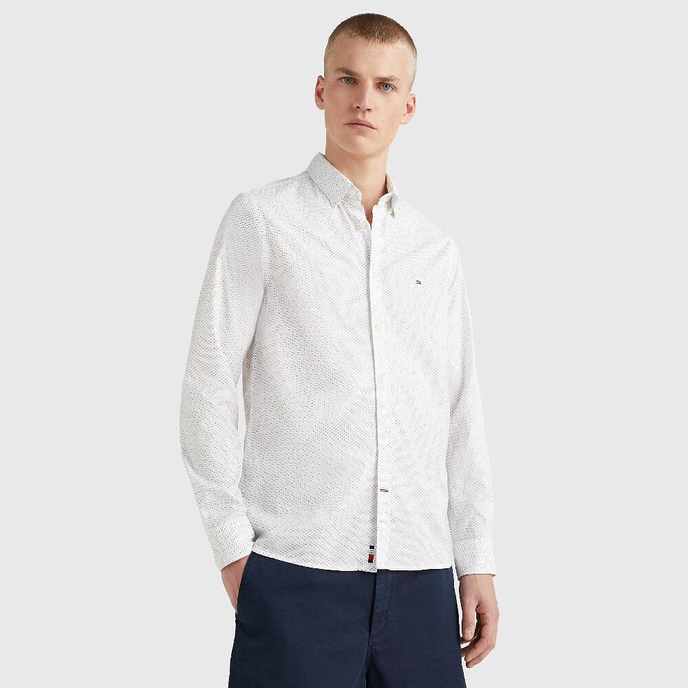 

Рубашка Tommy Hilfiger Slim Fit Micro Print, белый