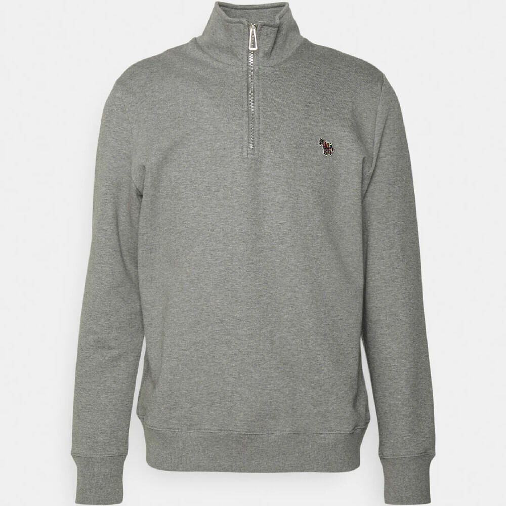 

Свитшот PS Paul Smith Half Zip Zebra, серый