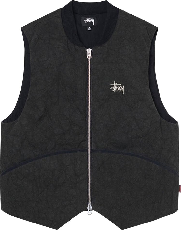 

Жилет Stussy Washed Canvas Primaloft Vest 'Black', черный
