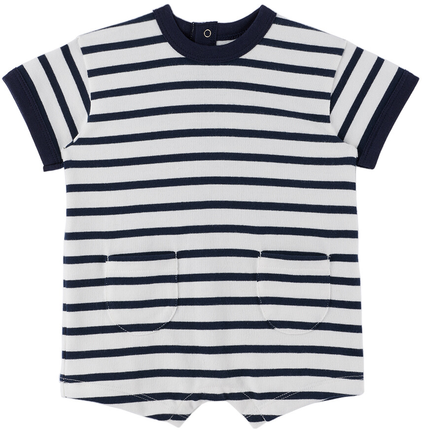 

Детский комбинезон в темно-сине-белую полоску Petit Bateau