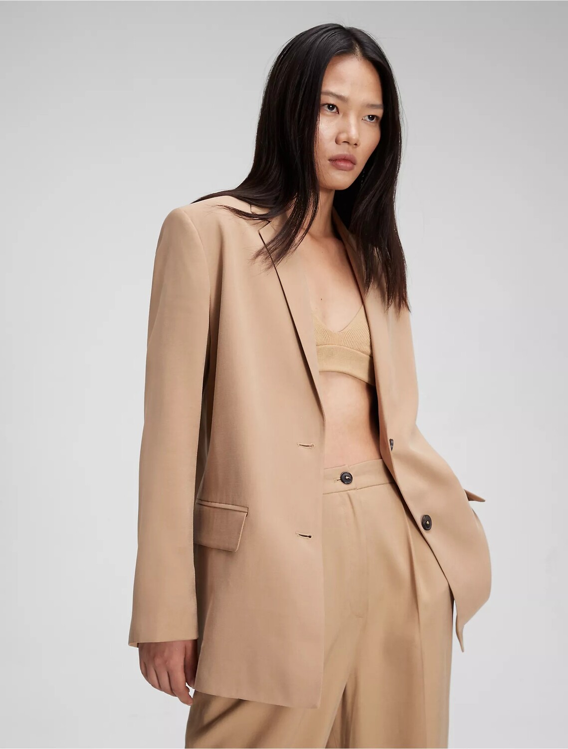 

Пиджак Calvin Klein Soft Twill Relaxed, светло-коричневый