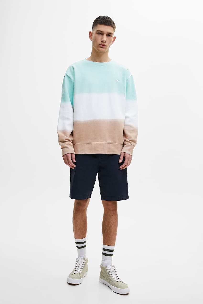

Базовые шорты-чинос-бермуды с кулиской Pull&Bear, военно-морской