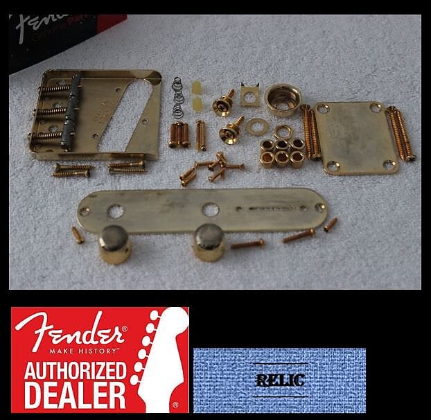 

FENDER American Telecaster Vintage Aged Relic Gold Body Hardware Set USA Tele 099-0806-200