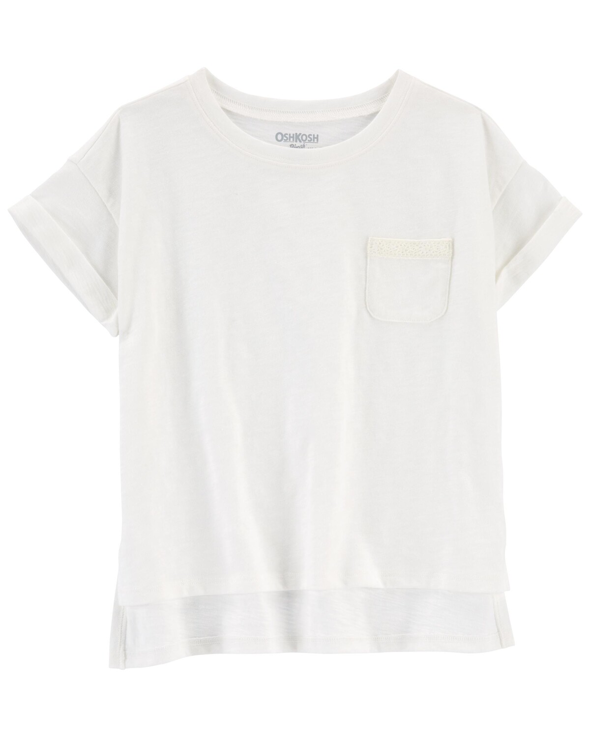 

Футболка Kid Boxy Fit High-Low Slub из джерси Carter's, белый
