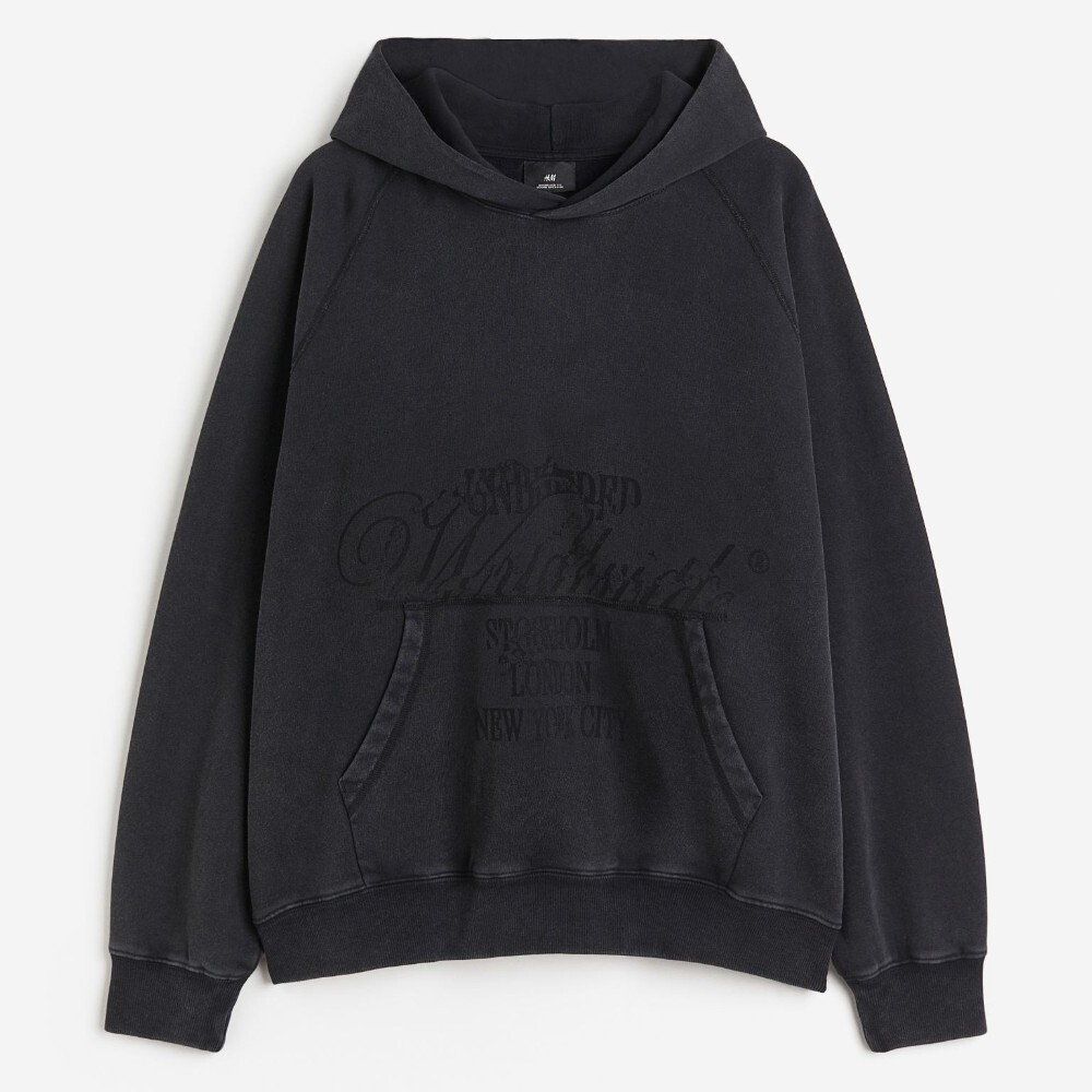 

Толстовка H&M Oversized Fit Printed, черный