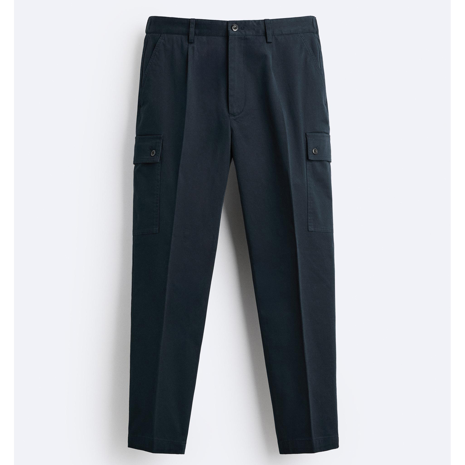 Брюки Zara Faded Cargo, темно-синий зауженные брюки из смесового хлопка с высокой посадкой etro бежевый