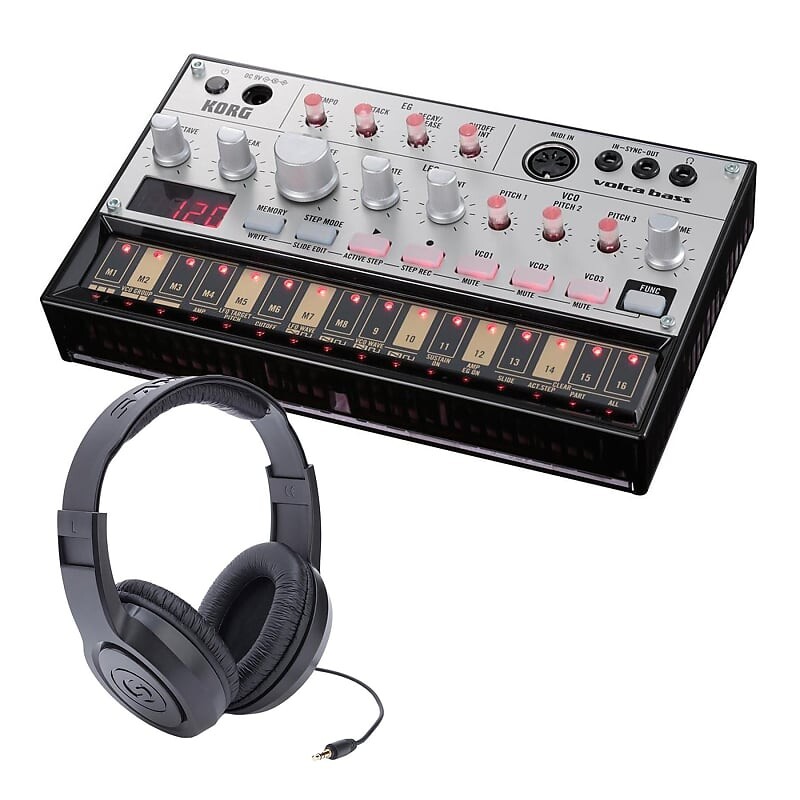 

Бас-синтезатор Korg Volca с наушниками Samson SR350 в комплекте Korg Volca Bass Synthesizer w/ SR350 Headphones Bundle