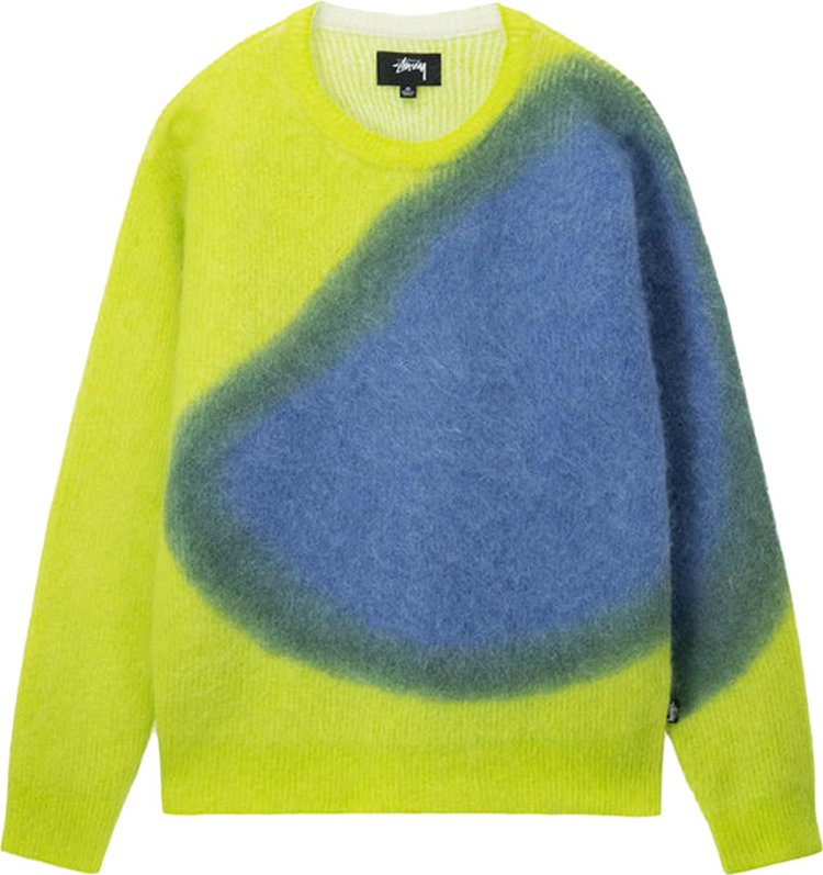 Свитер Stussy Brushed Dot Sweater 'Lime', зеленый