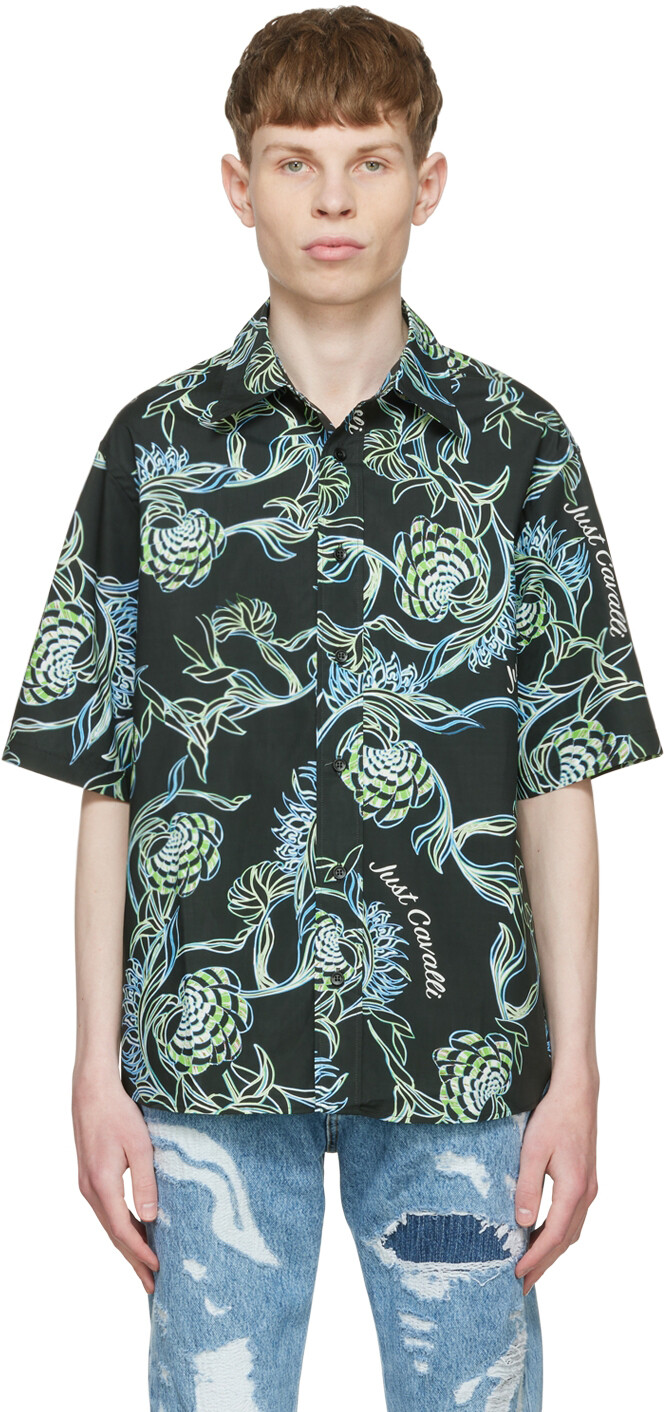 

Черная хлопковая рубашка Just Cavalli