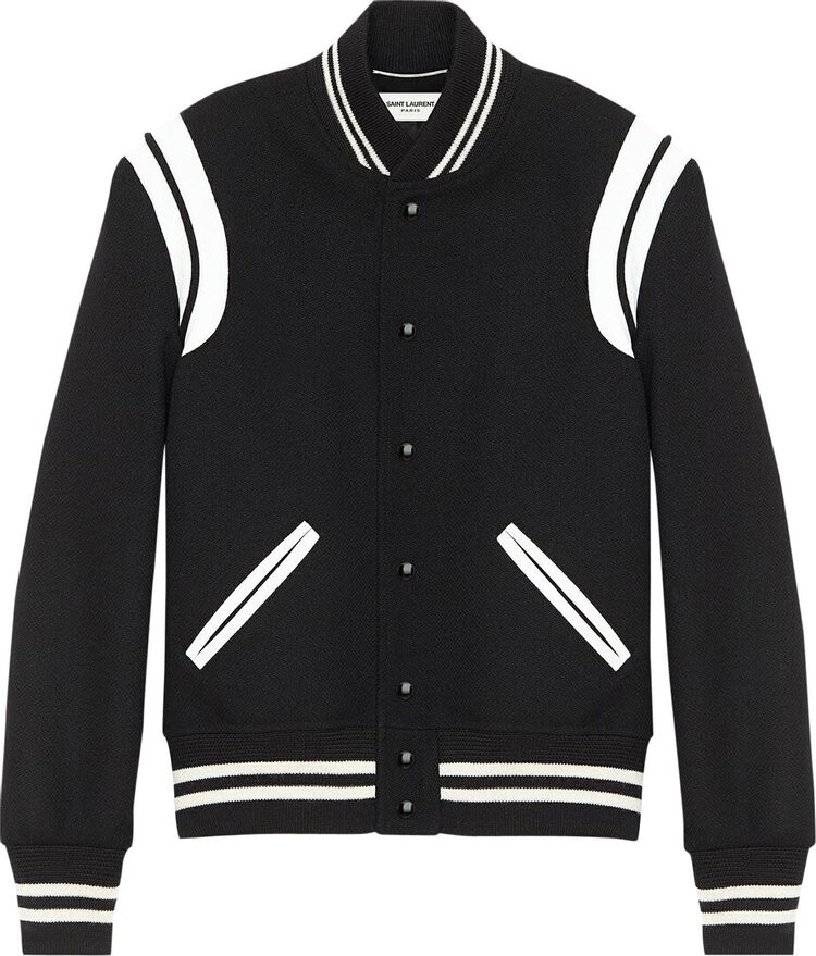 

Куртка Saint Laurent Teddy Jacket 'Black/White', черный