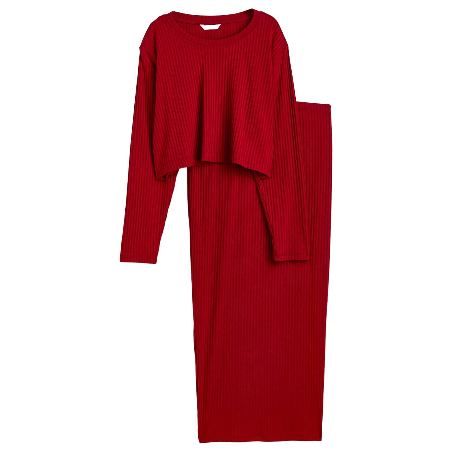 

Костюм для беременных H&M Ribbed, 2 предмета, темно-красный