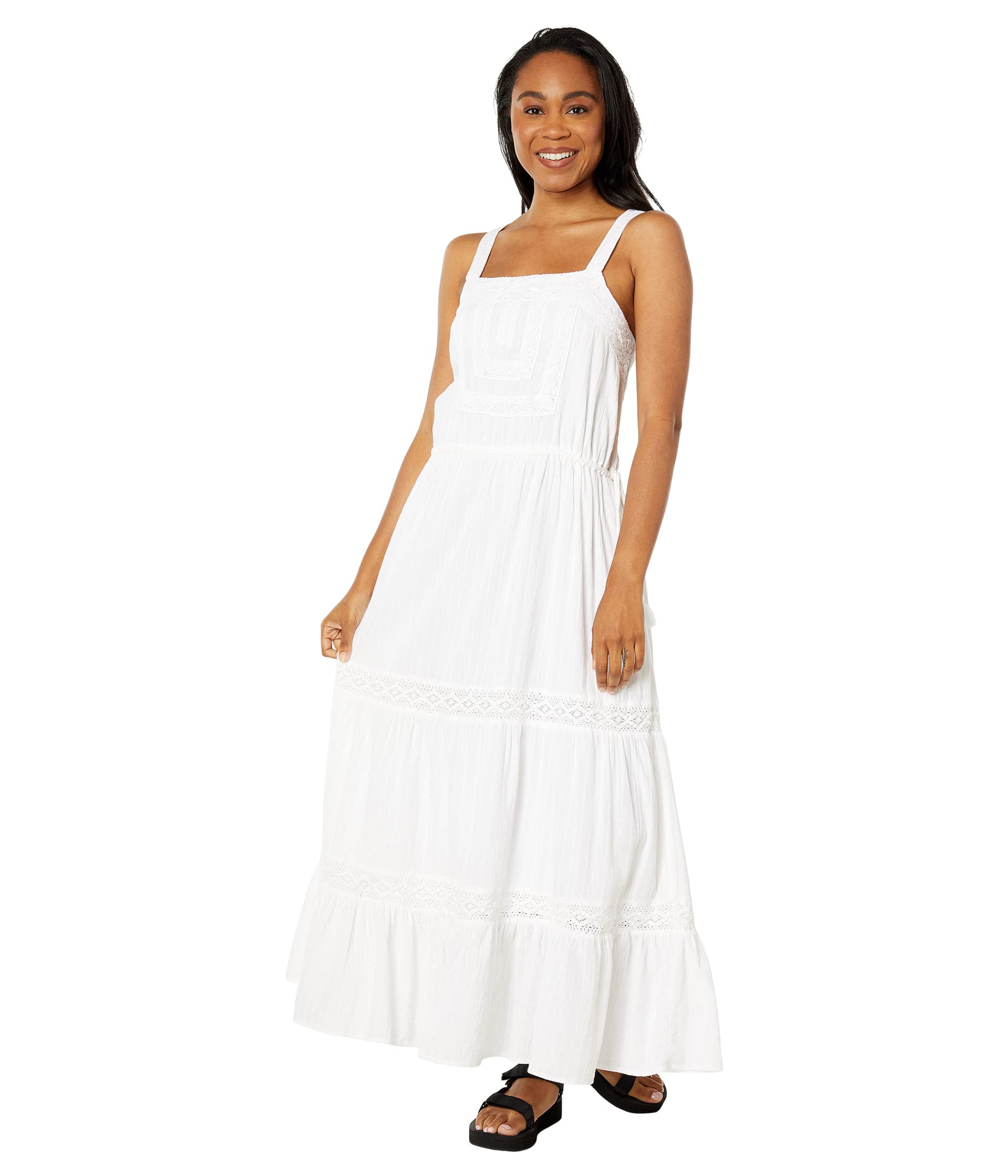 Платье Lucky Brand, Lace Tiered Maxi Dress платье lucky brand lace tiered mini белый