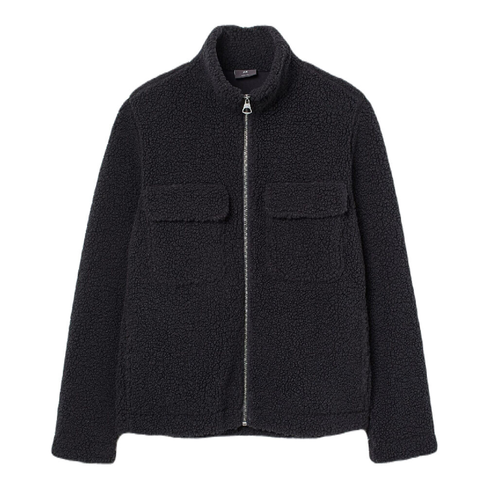 

Куртка H&M Regular Fit Faux Shearling, черный
