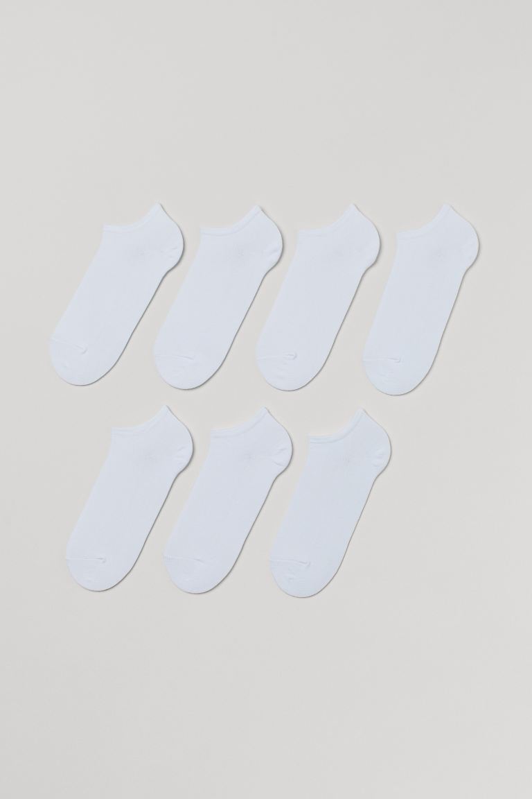 7 пар коротких носков H&M, белый
