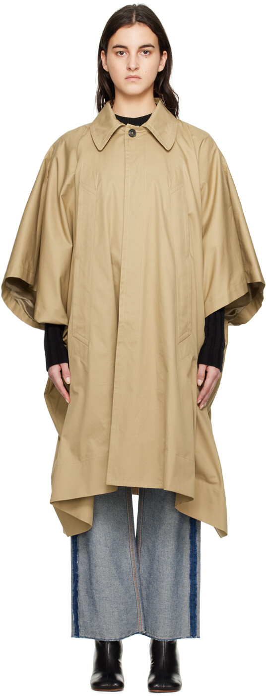 

Бежевый плащ на пуговицах MM6 Maison Margiela