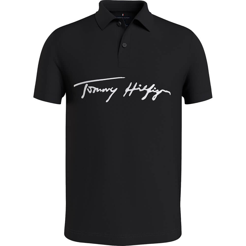 

Поло Tommy Hilfiger Signature Logo, черный