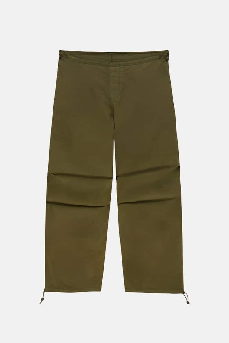 

Брюки Pull&Bear Loose-fit Parachute, хаки