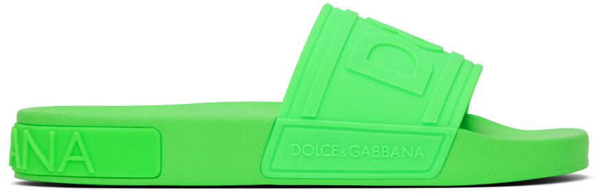 

Зеленые резиновые шлепанцы Dolce & Gabbana