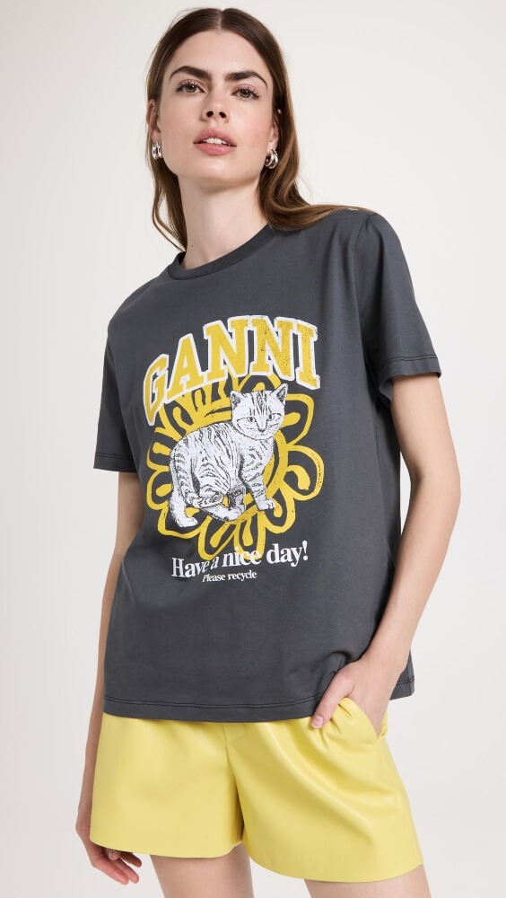 

Футболка GANNI Basic Jersey Cat Relaxed