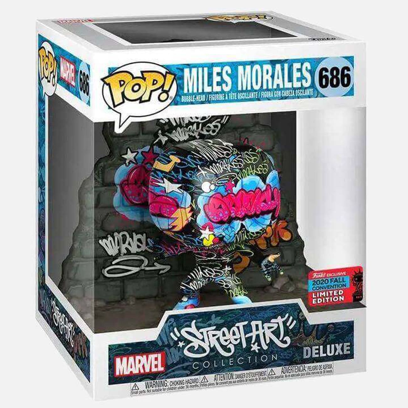 фигурка funko pop bobble marvel games miles morales miles morales s t r i k e suit 766 50151 Фигурка Funko POP! Marvel Street Art Spider-Man Miles Morales Grafitti NYCC Fall Shared Exclusive 2020