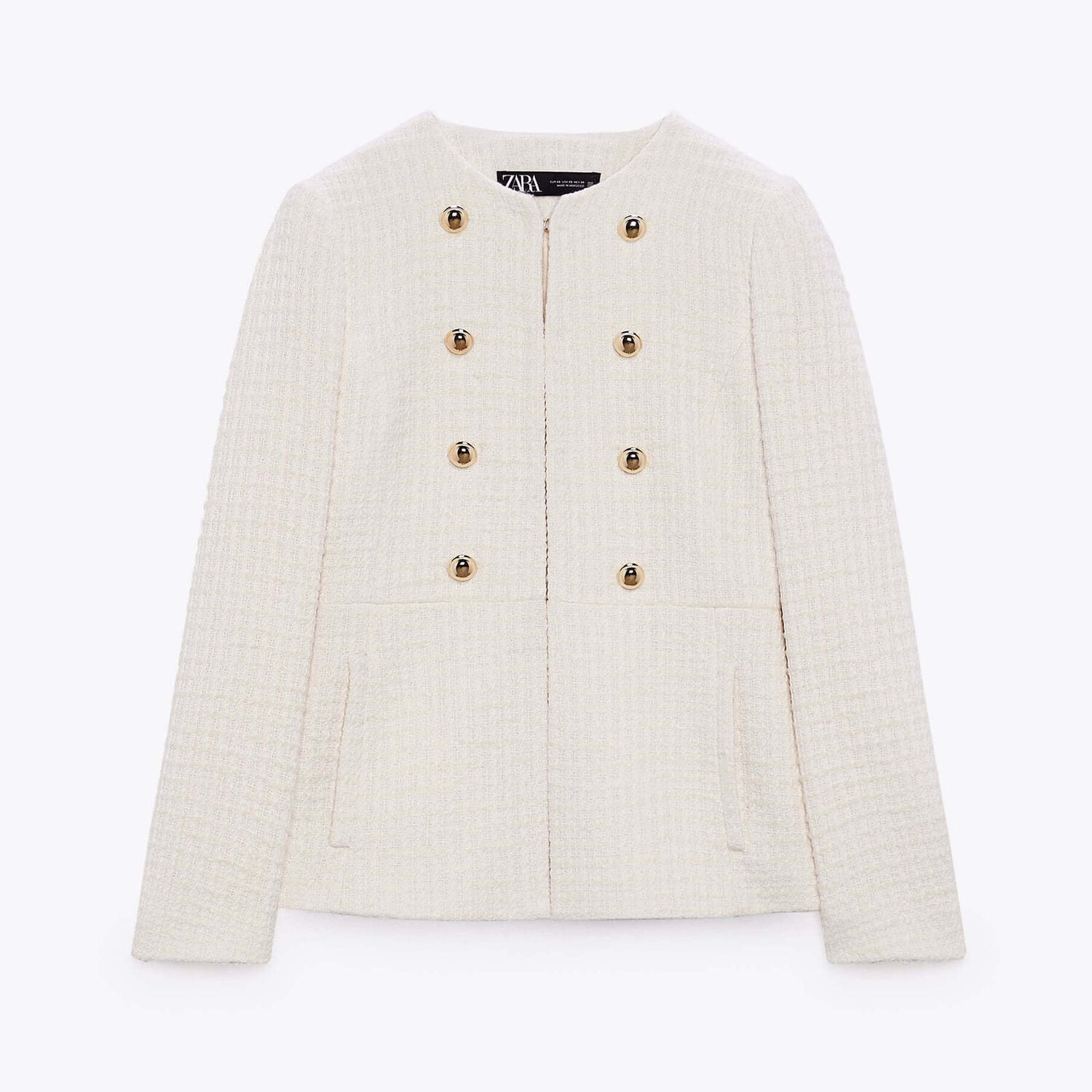 

Блейзер Zara Textured, экрю (Размер M)
