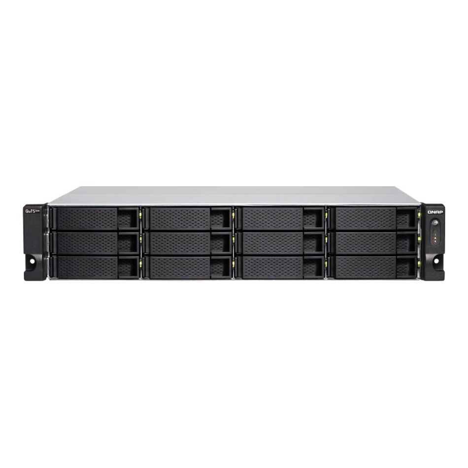 Серверное сетевое хранилище QNAP TS-h1886XU-RP, 12 отсеков, 32 ГБ, без дисков, черный сетевое хранилище без дисков qnap ts 873aeu rp 4g