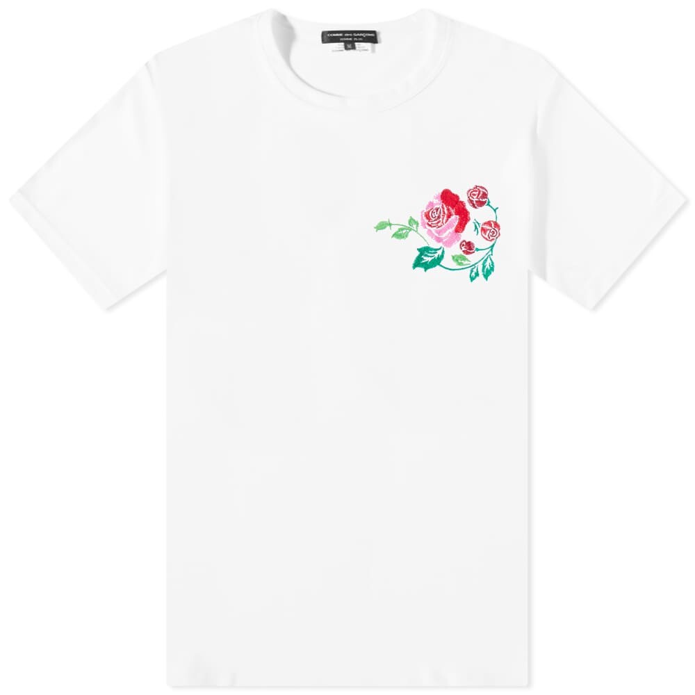 

Футболка Comme Des Garçons Homme Plus Rose in Bud Embroidery Poly Tee