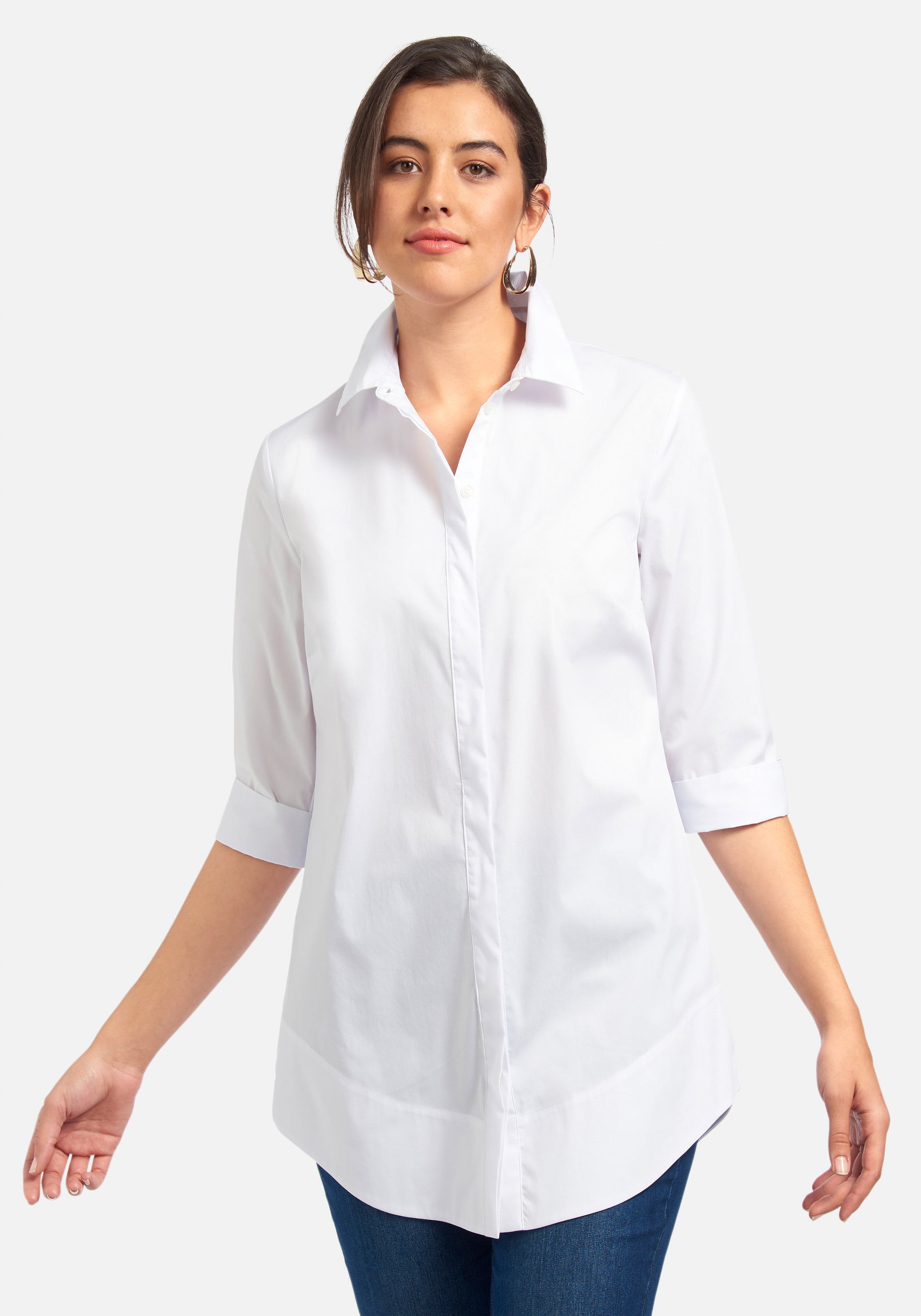 Блуза EMILIA LAY Kurzarm cotton, белый