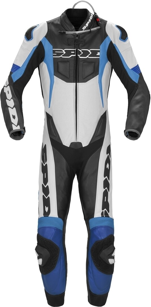 

Spidi Sport Warrior Pro Перфорированный цельный кожаный костюм мотоцикла, черный/синий