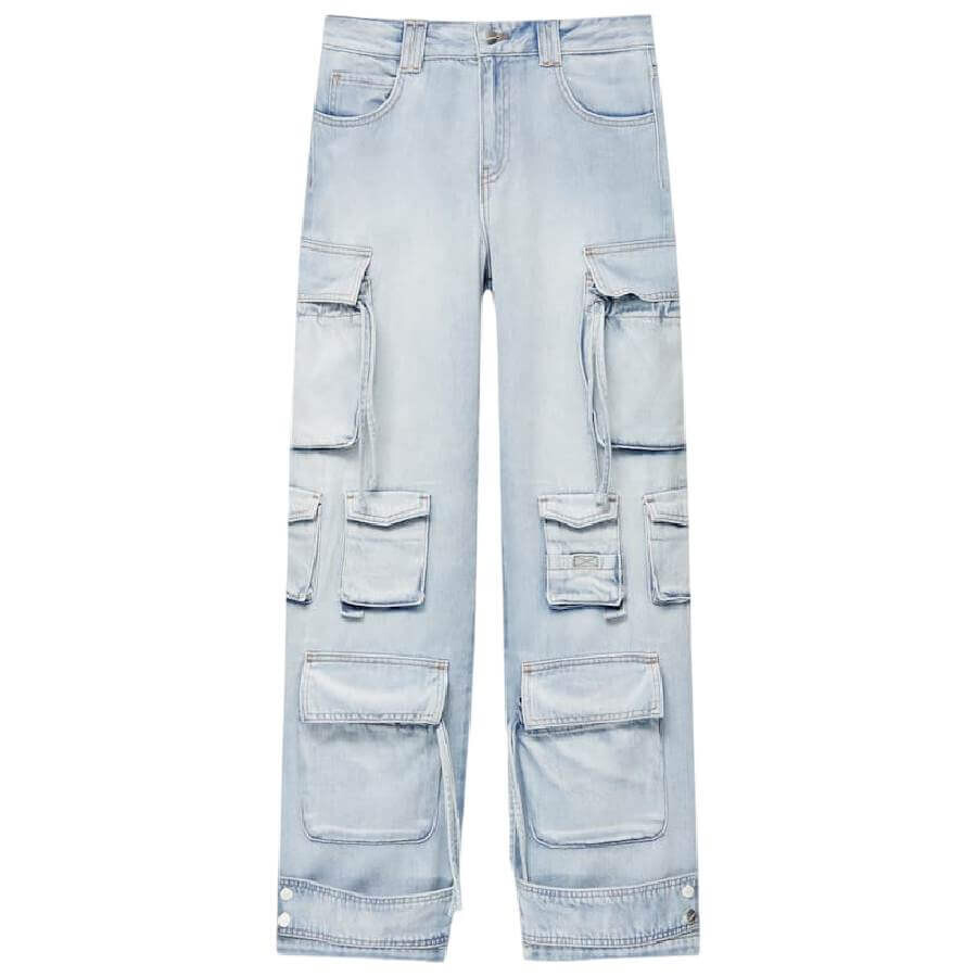 

Джинсы Pull&Bear Multipocket Cargo, синий