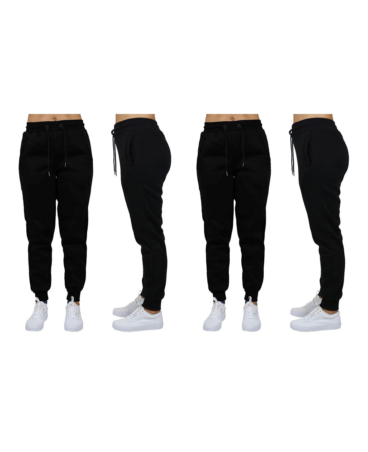 цена Женские спортивные штаны свободного кроя из флиса для бега, упаковка из 2 шт. Galaxy By Harvic, черный