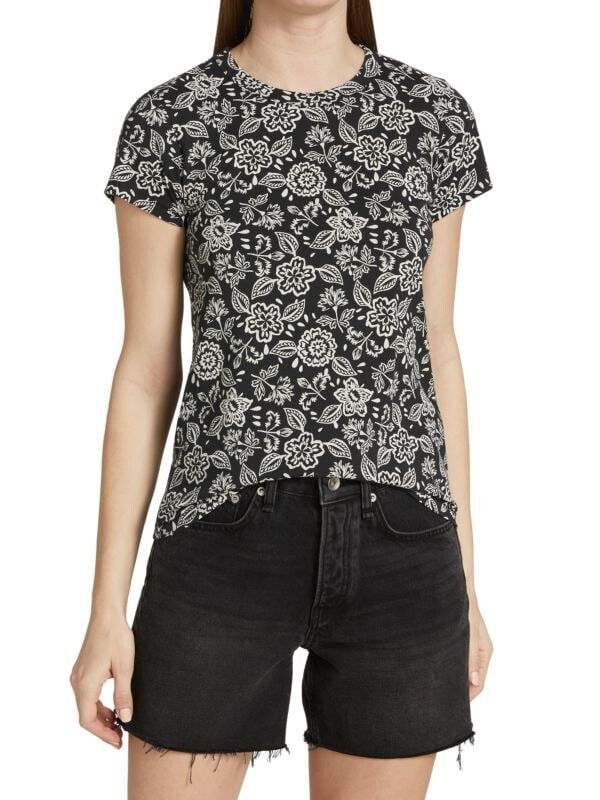 

Цветочная футболка rag & bone Black white
