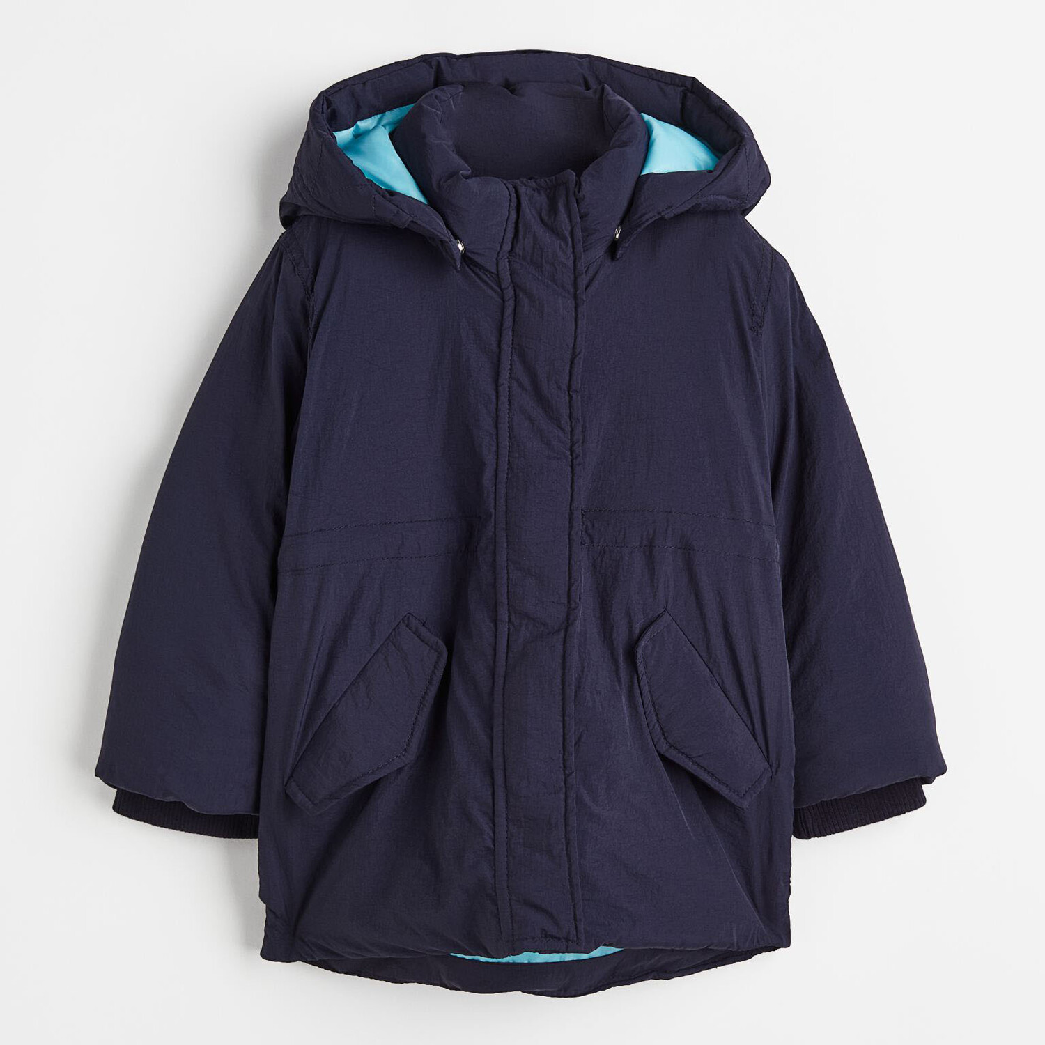 

Стеганая нейлоновая парка H&M Solid-color, темно-синий