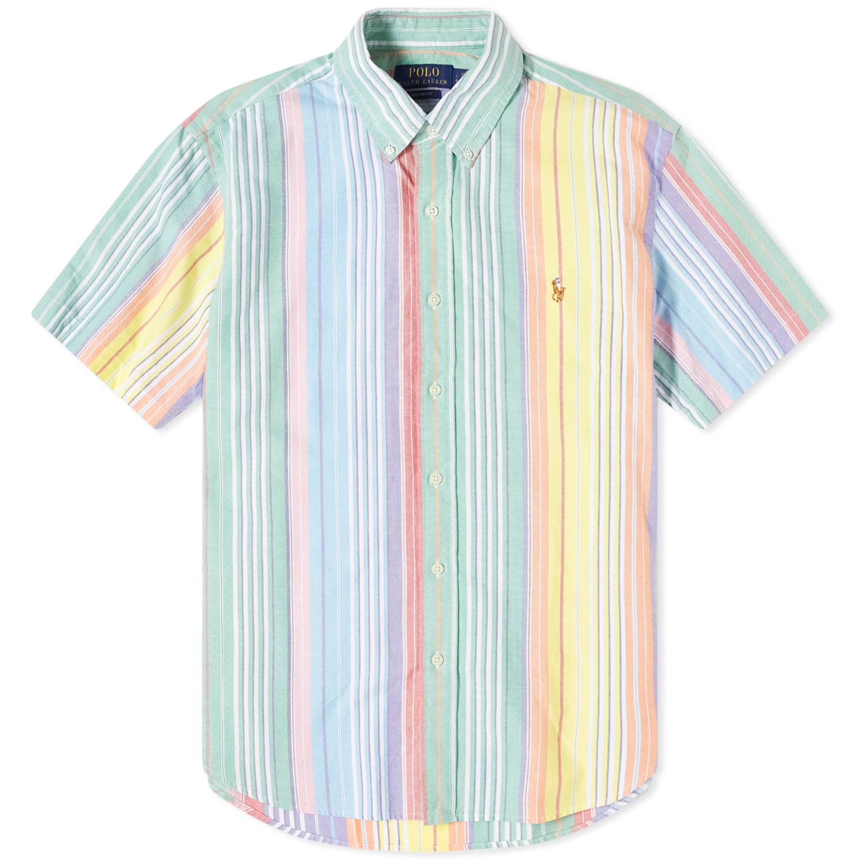 Рубашка Polo Ralph Lauren Stripe Short Sleeve, светло-зеленый/мультиколор