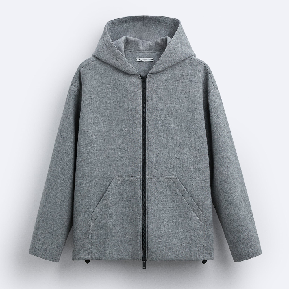 Куртка Zara X Studio Nicholson Hooded, серый кожаный пиджак x studio nicholson zara антрацитовый серый