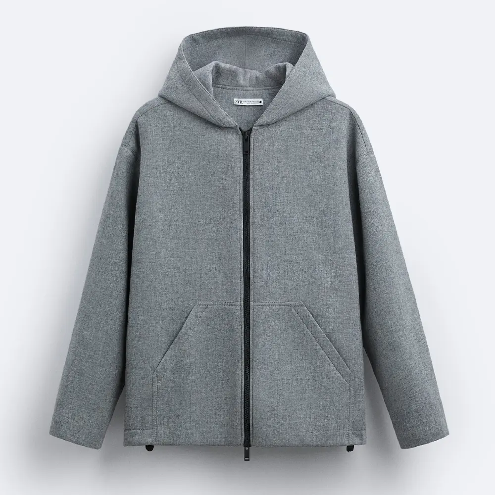 Куртка Zara X Studio Nicholson Hooded, серый свитер zara x studio nicholson cashmere blend серый