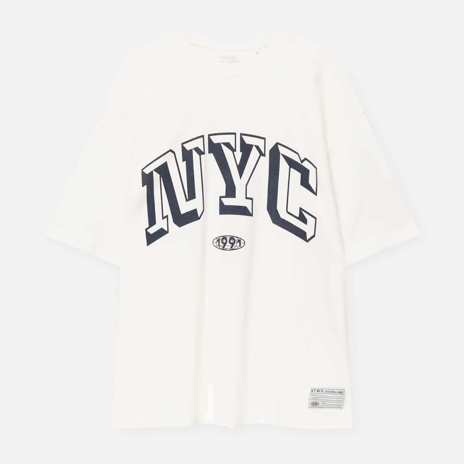 

Футболка Pull&Bear Varsity Short Sleeve, кремовый, Бежевый