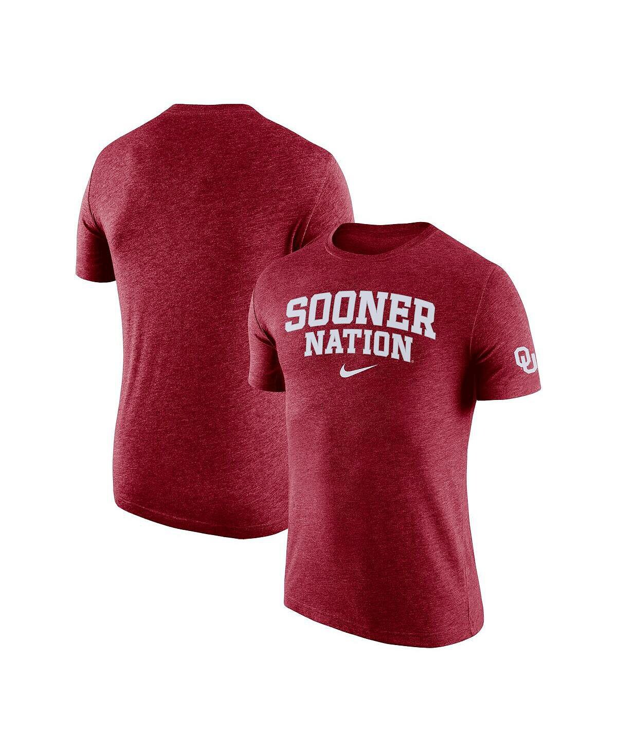 

Мужская футболка crimson oklahoma sooners 2-hit tri-blend performance Nike