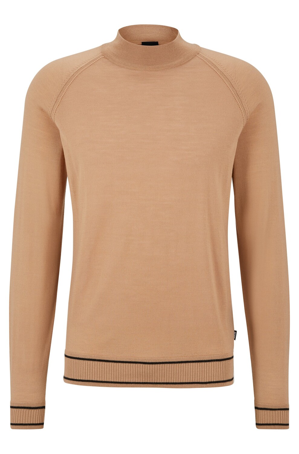 

Джемпер Hugo Boss Fine-knit Wool-blend With Striped Hem, бежевый