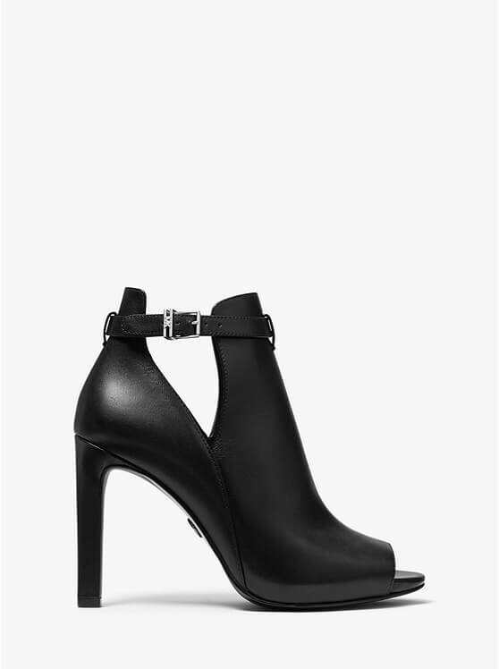Ботильоны с открытым носком Michael Michael Kors Lawson Leather, черный ...