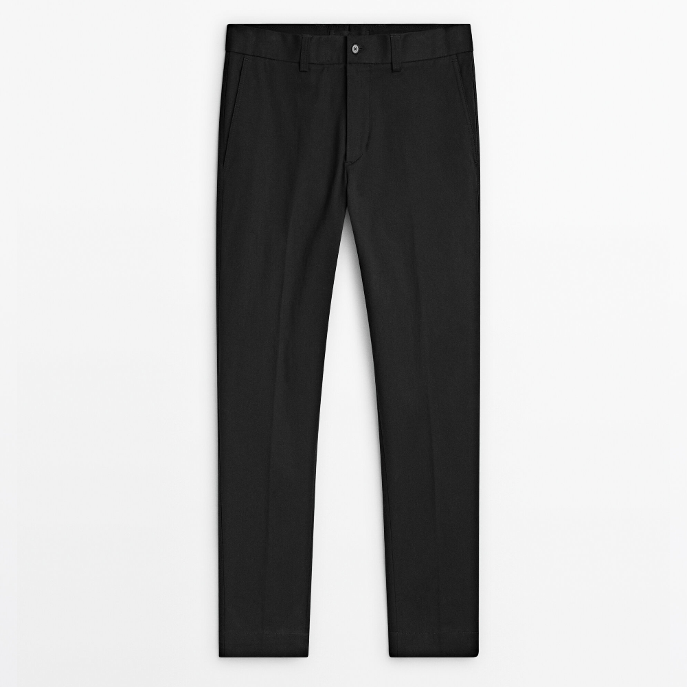 Брюки Massimo Dutti Straight-fit - Studio, черный современные брюки чиносы прямого кроя gap бежевый